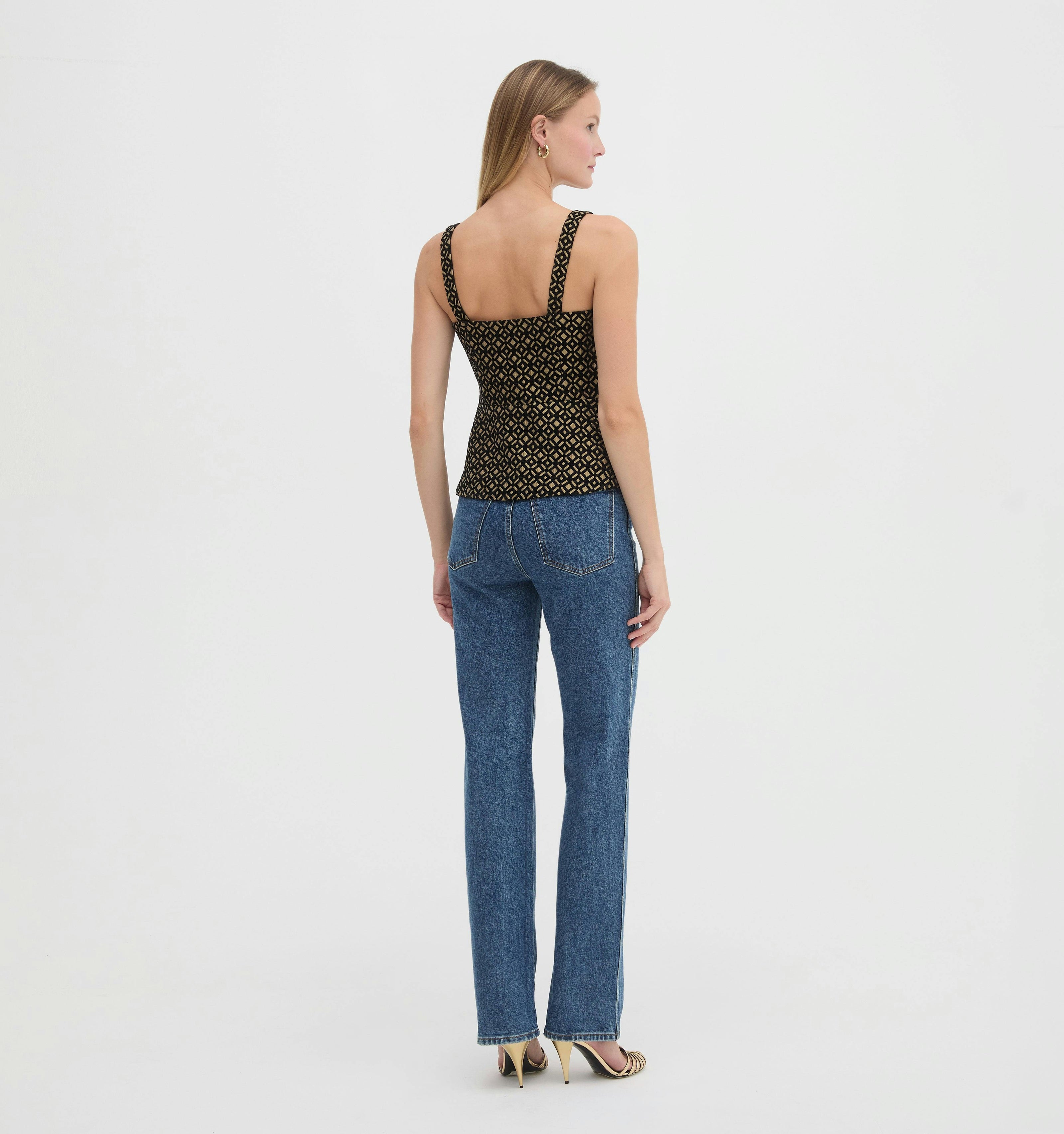 The Jessa Top - Byzantine Brocade, Black/Gold