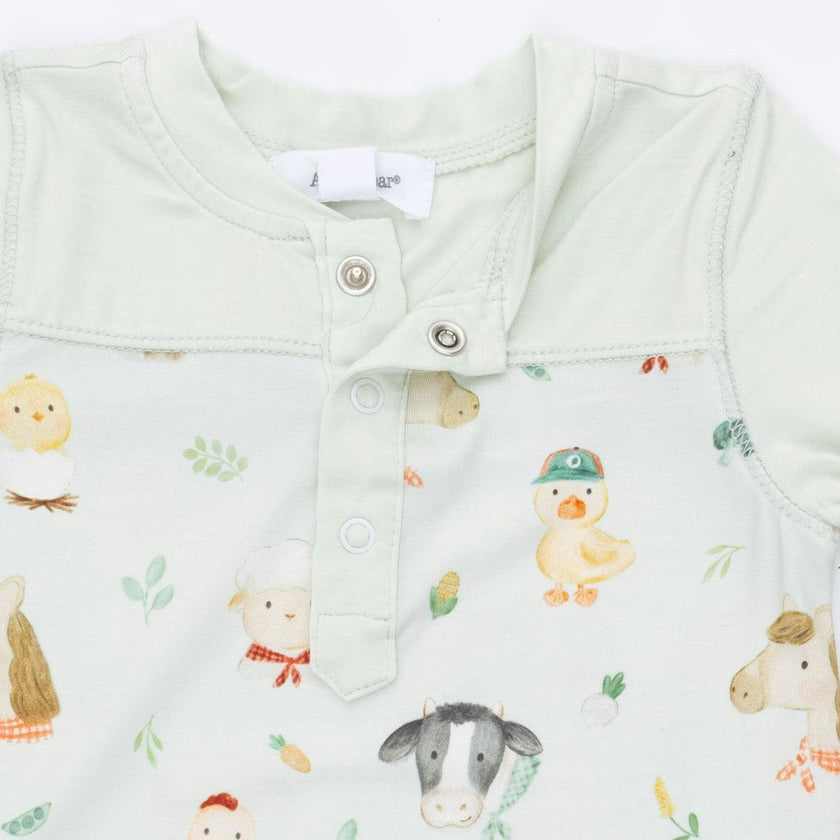Baby Farm Faces - Romper with Contrast Sleeves