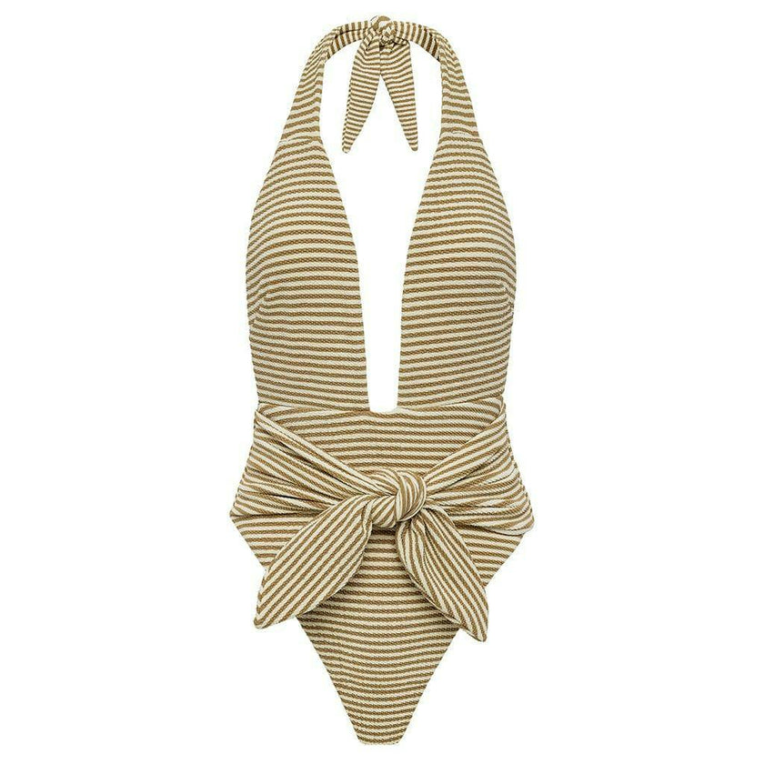 Women's Tropez Striped Tie-Up One-Piece Swimsuit