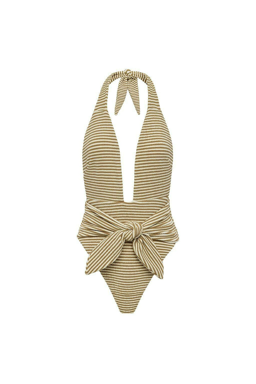 Women's Tropez Striped Tie-Up One-Piece Swimsuit