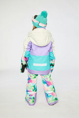 Two Piece Teknik Snowsuit Multicolored With A Diamond Pattern