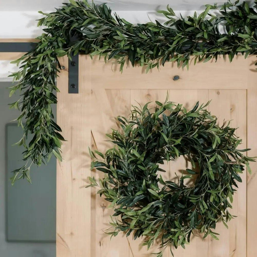 24" Artificial Olive Leaf Wreath