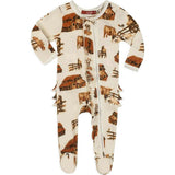 Homestead Organic Cotton Ruffle Zipper Footed Romper