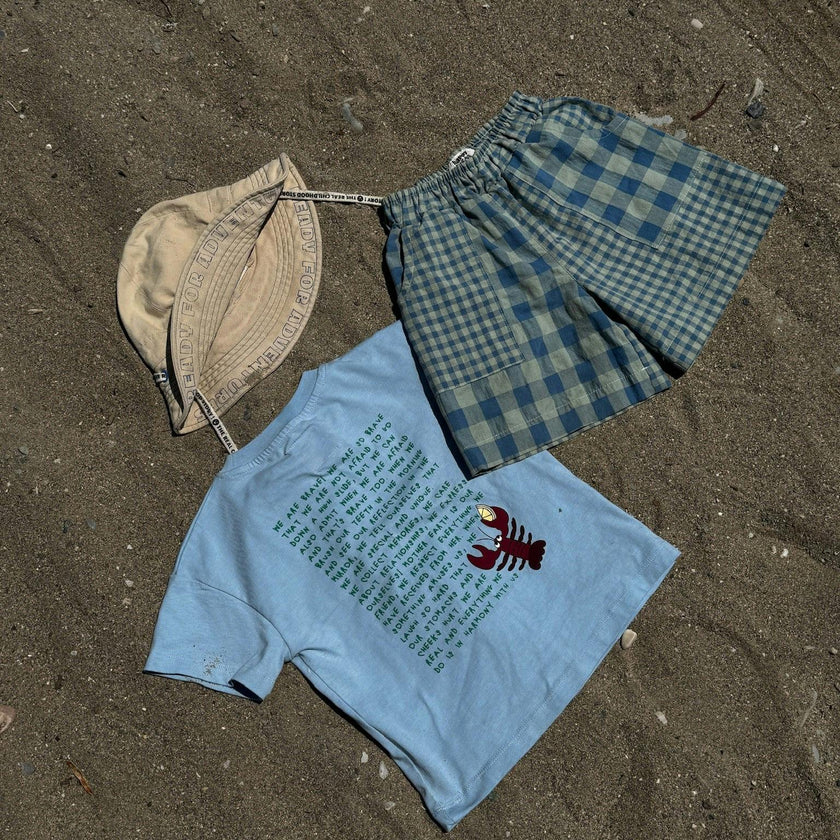 children's shorts - aqua vichy