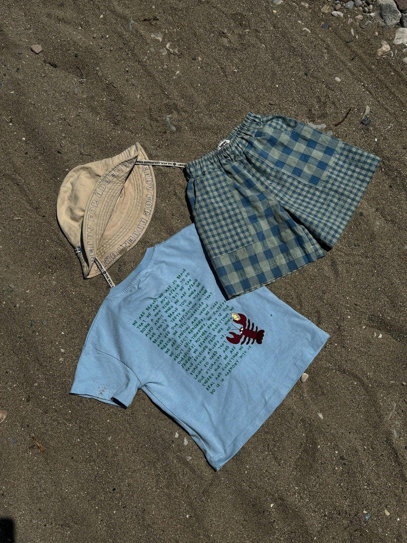 children's shorts - aqua vichy