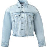 The Harvey Raw Hem Cropped Denim Jacket