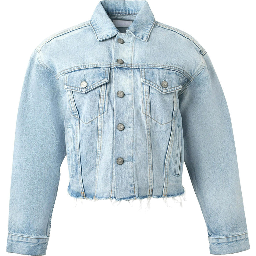 The Harvey Raw Hem Cropped Denim Jacket