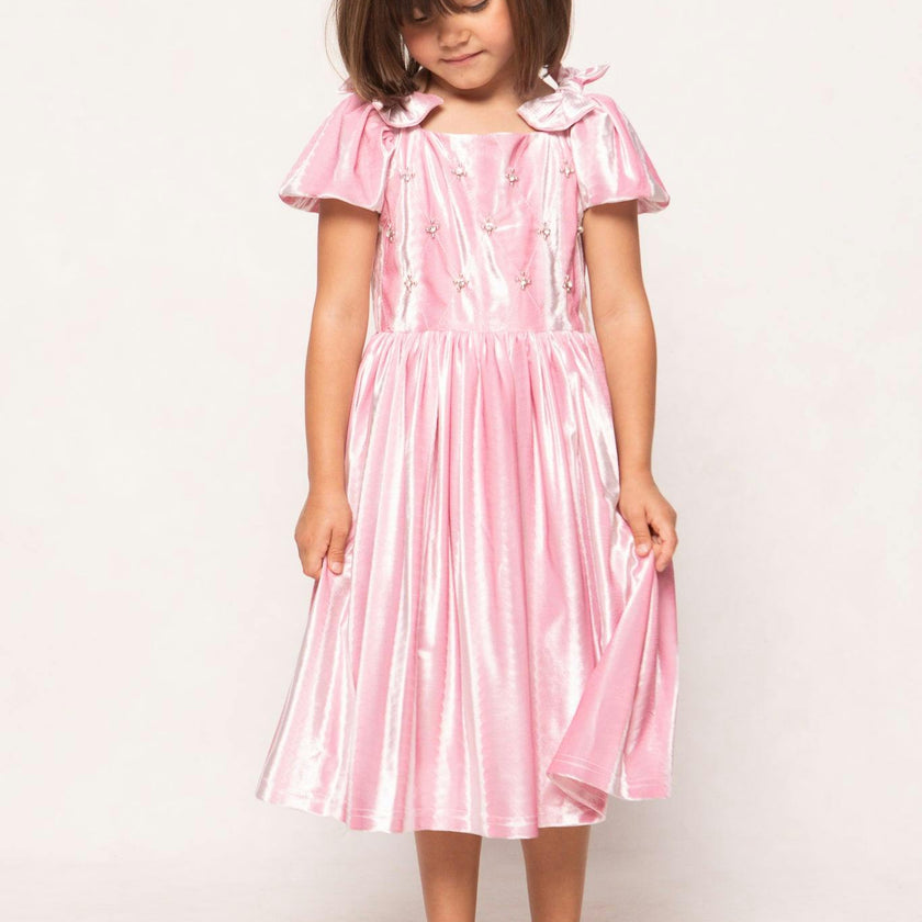 Mini Tiara Dress in Pink Velvet