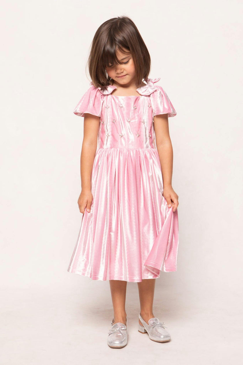 Mini Tiara Dress in Pink Velvet