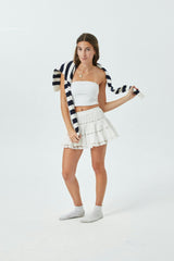 Tiegan Navy & White Stripe Sweater
