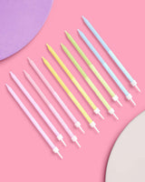 Pastel Glitter Candles - 10 glitter candles
