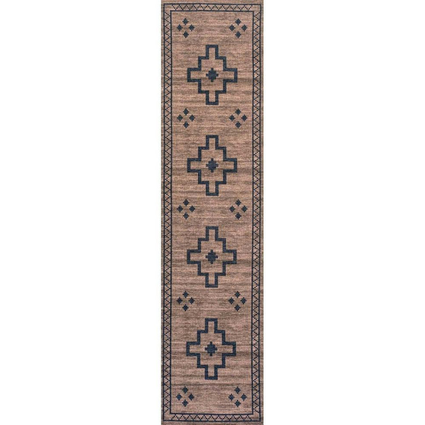 Korsa Geometric Medallion Machine-washable Area Rug