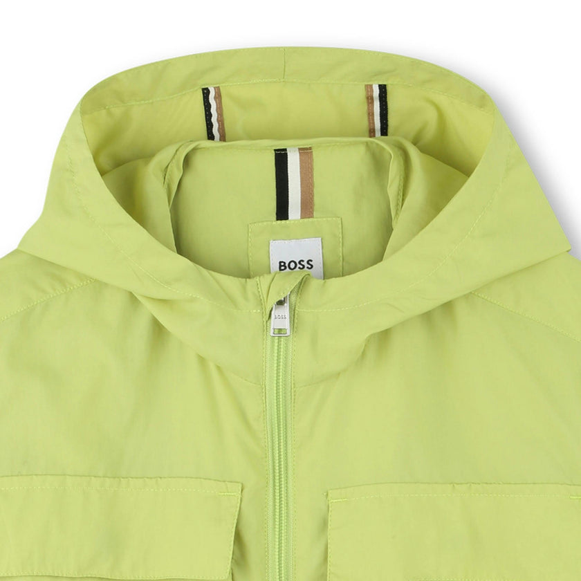Lime Hooded Windbreaker