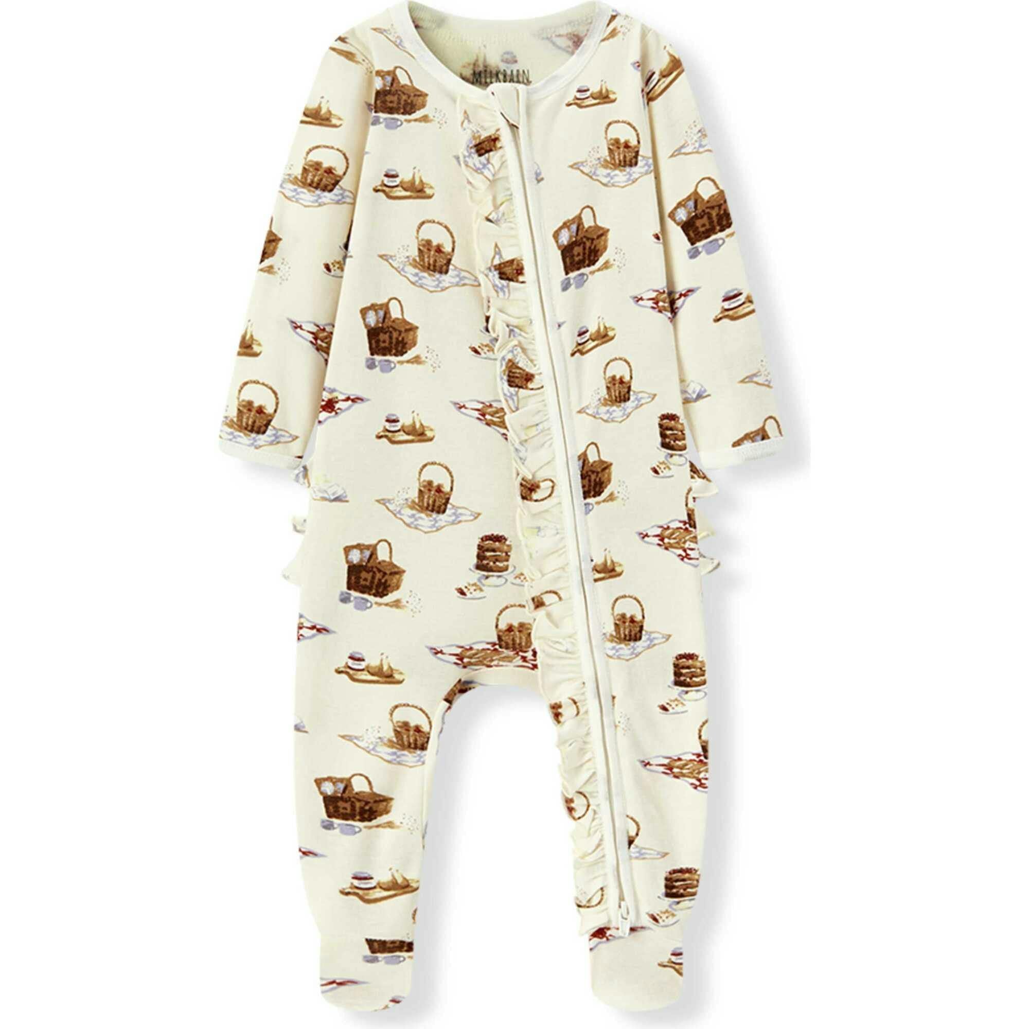 Picnic Organic Cotton Ruffle Footed Romper