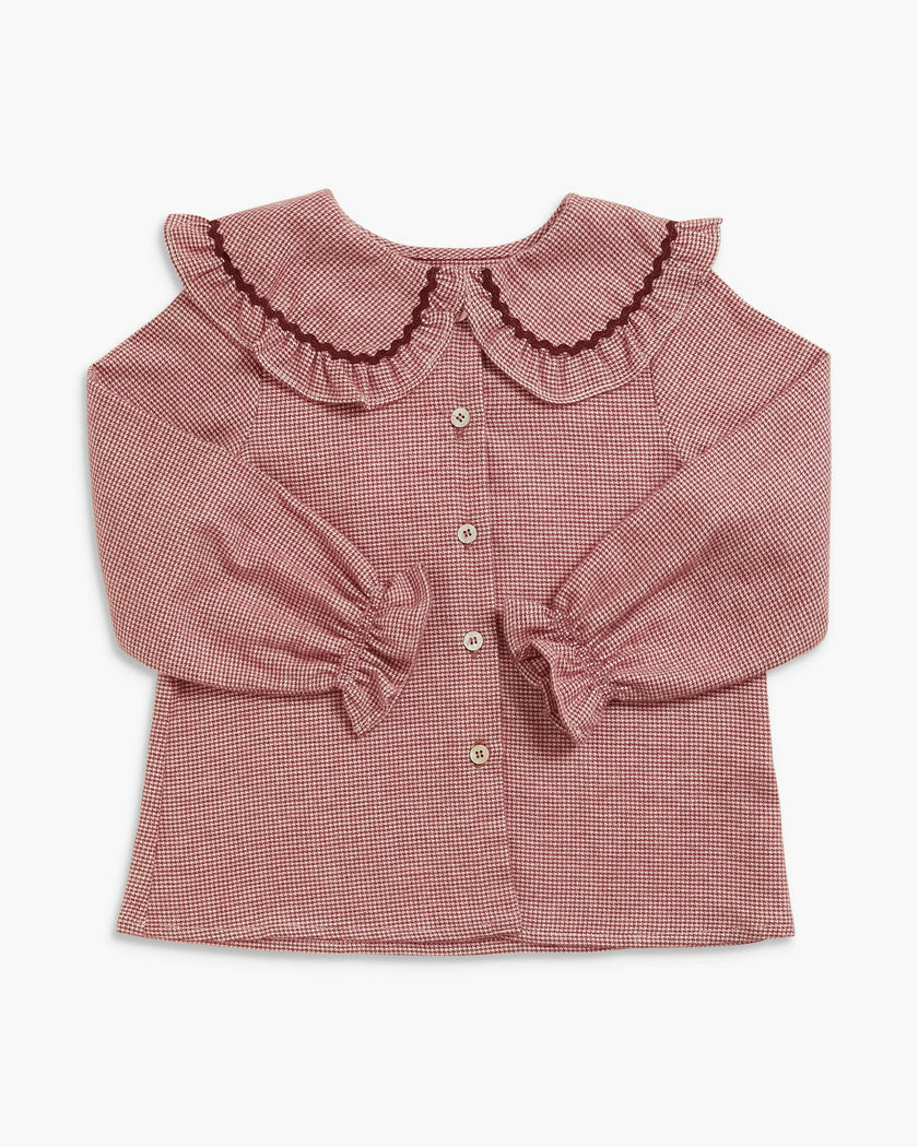 Gaya Blouse Burgundy Minicheck
