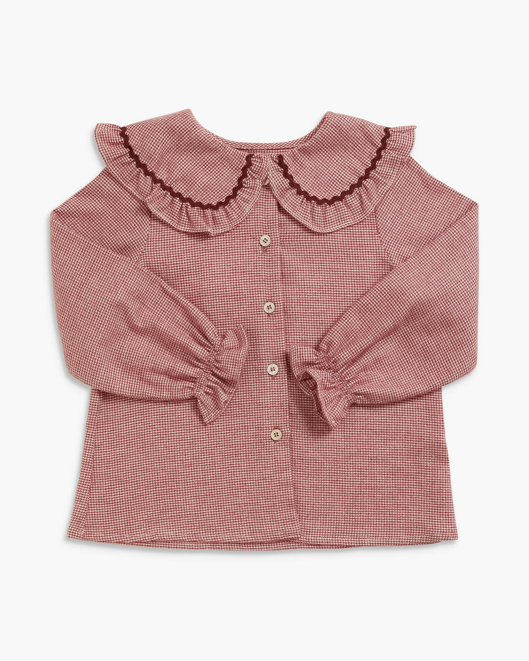 Gaya Blouse Burgundy Minicheck