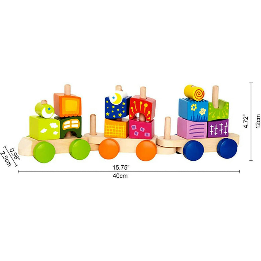 Hape: Fantasia Blocks Train&nbsp;- Wooden Sorting & Stacking Toy