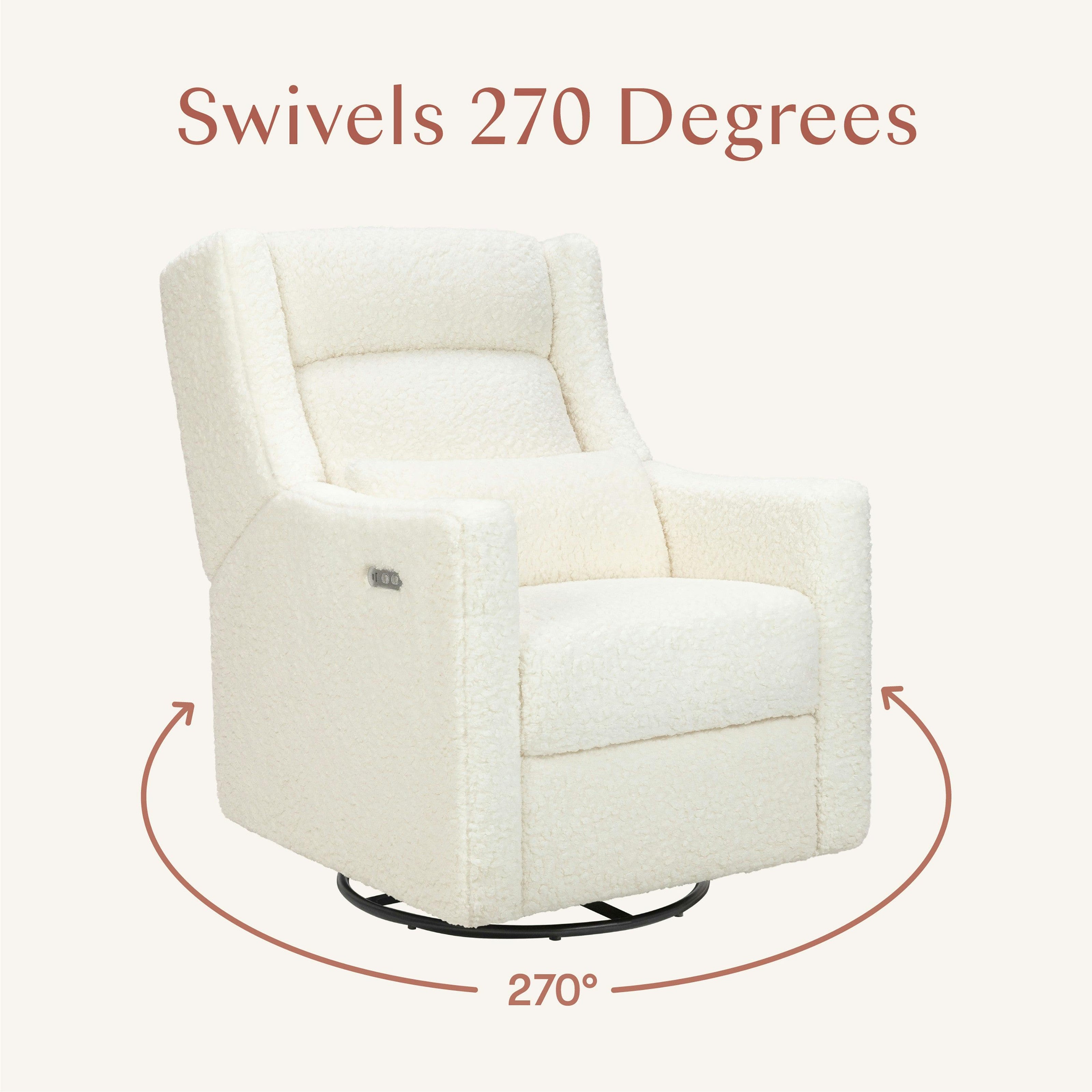 Babyletto Kiwi Plus Power Recliner and Swivel Glider with Power Adjustable Headrest and USB Port