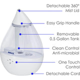 x HALLS® Droplet Cool Mist Humidifier