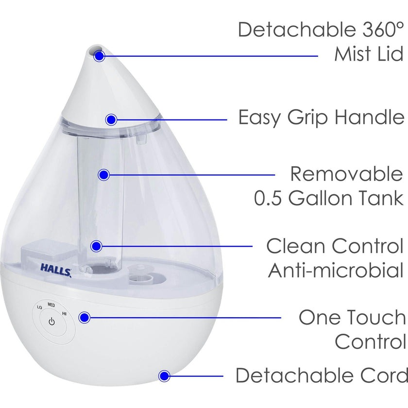 x HALLS® Droplet Cool Mist Humidifier