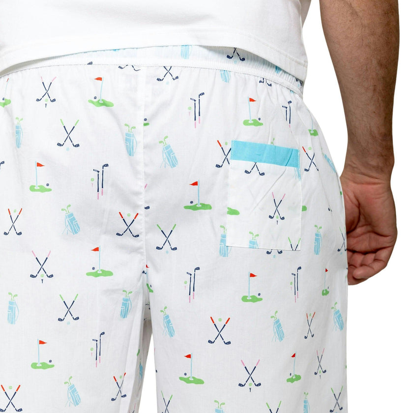 Men's Golf Sleep Shorts - Organic Cotton Poplin
