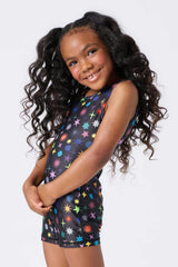 Girls Leotard in Glitter Starburst