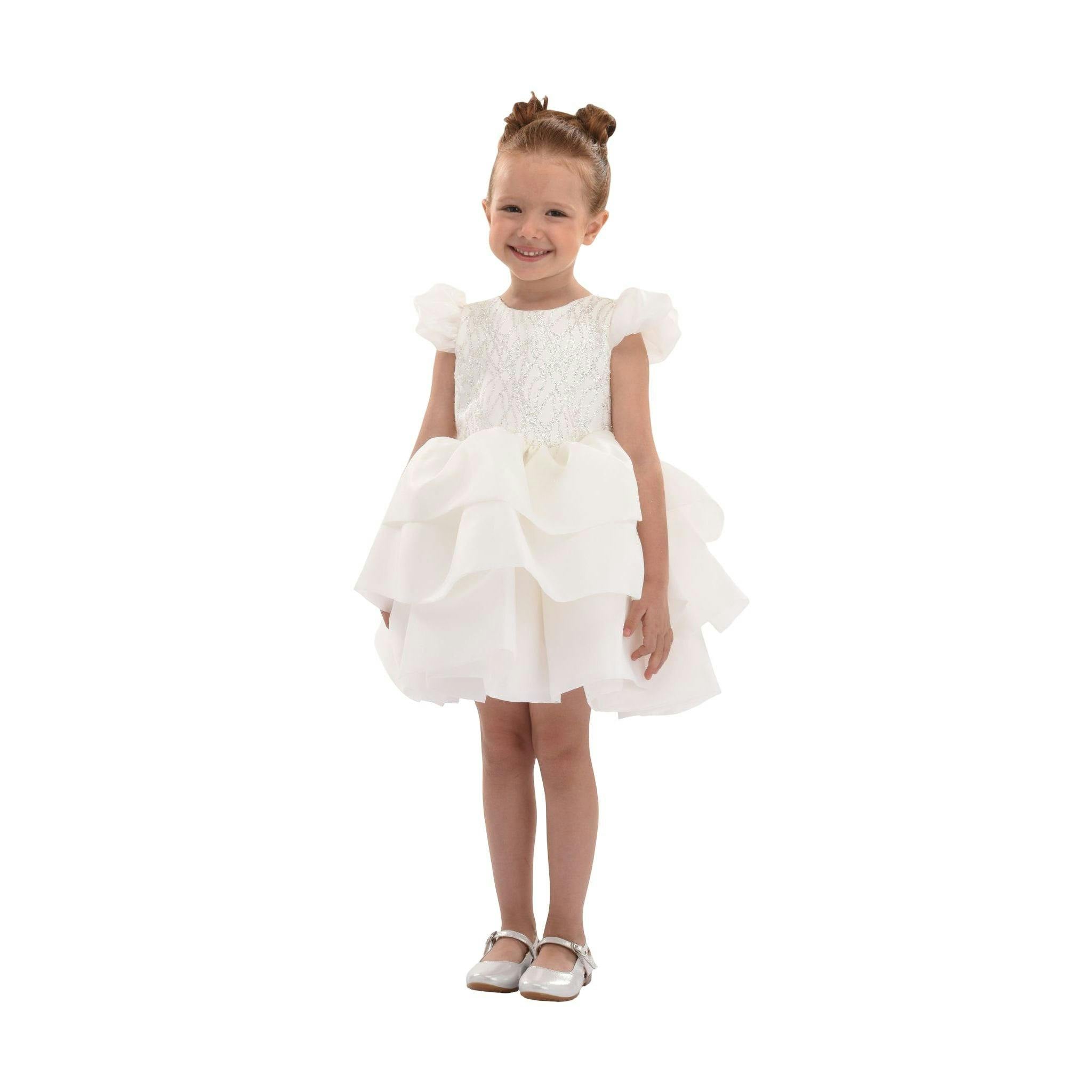 White Collina Teacup Ruffle Dress