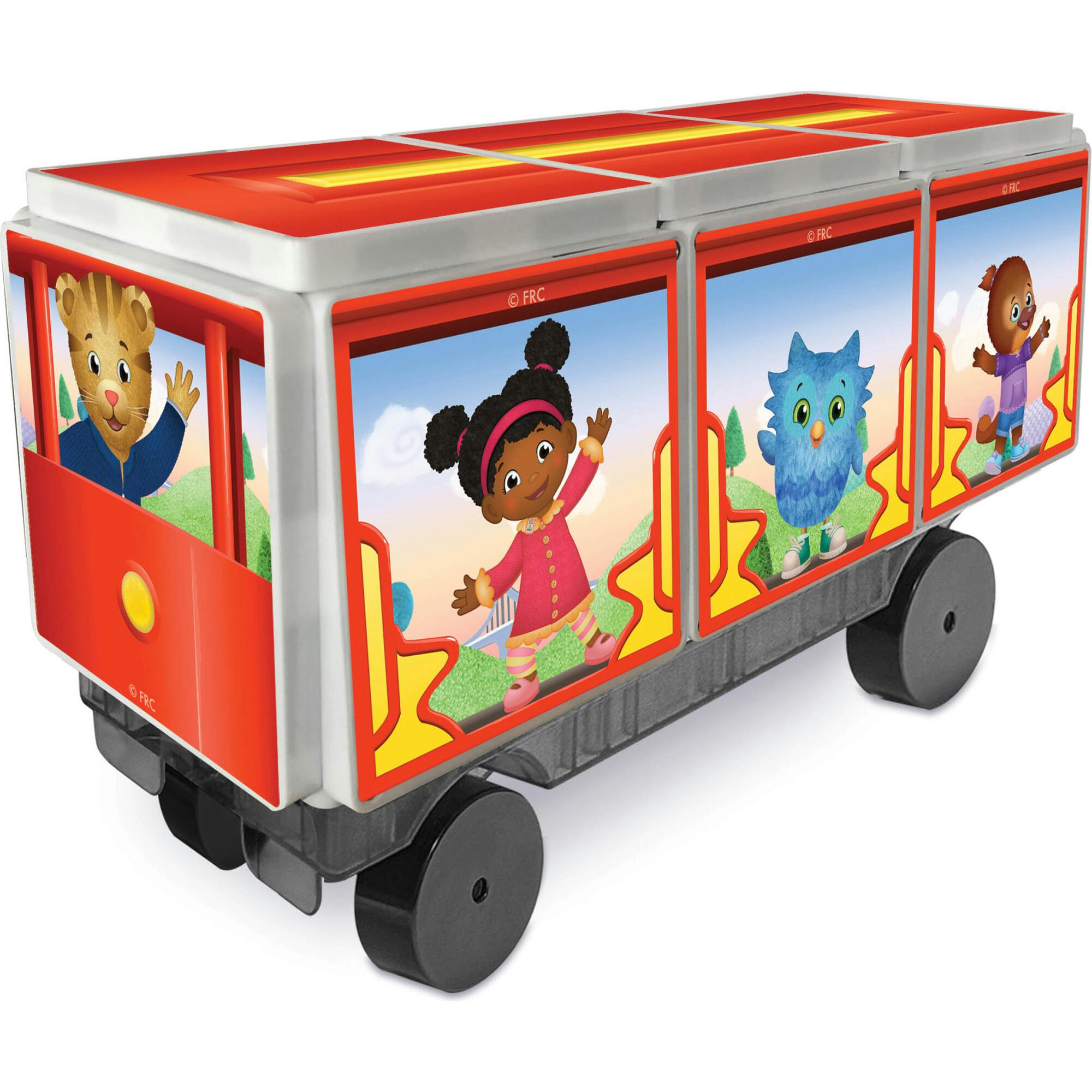 Daniel Tiger's Neighborhood Ride-Along Trolley Magnetic Tiles Set