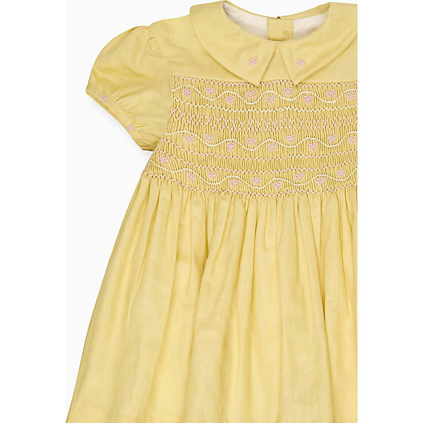 Nicky Hilton x La Coqueta Lemon Dolly Baby Girl Hand-Smocked Set