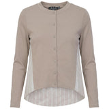 Cropped Cotton Cardigan Shirt Combo