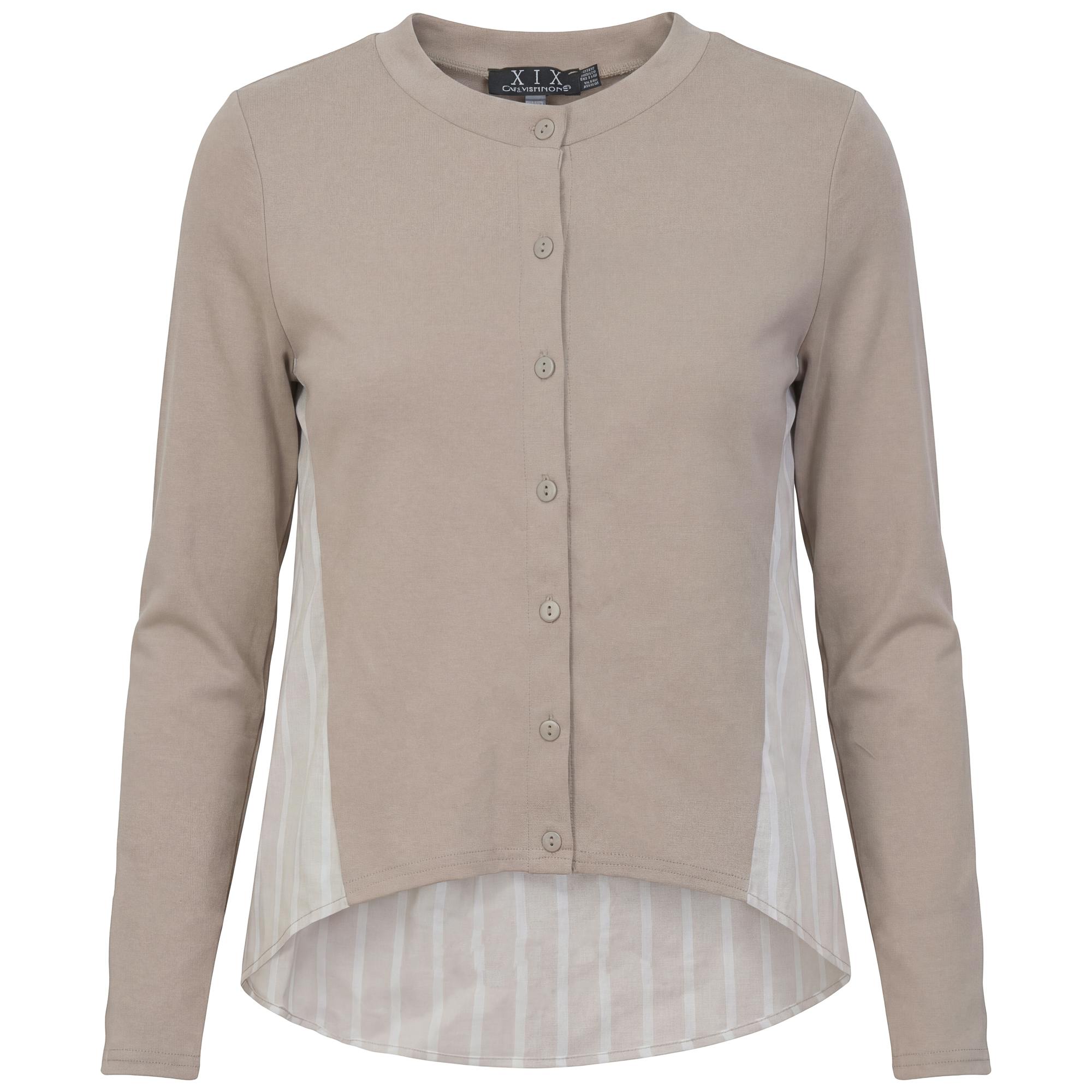 Cropped Cotton Cardigan Shirt Combo