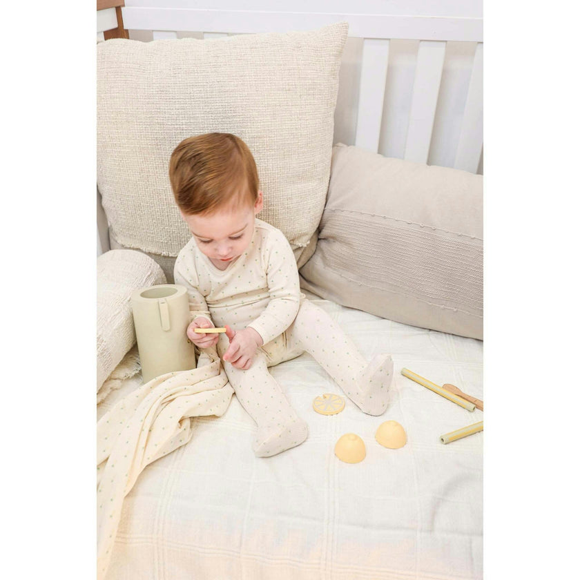 Ribbed Pineapple Footie and Beanie Set