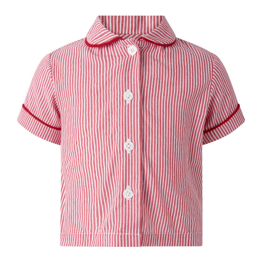 Red Stripe Shirt & Dungaree Set
