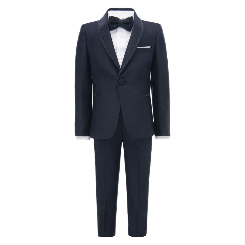 Navy Glitter Trim Suit
