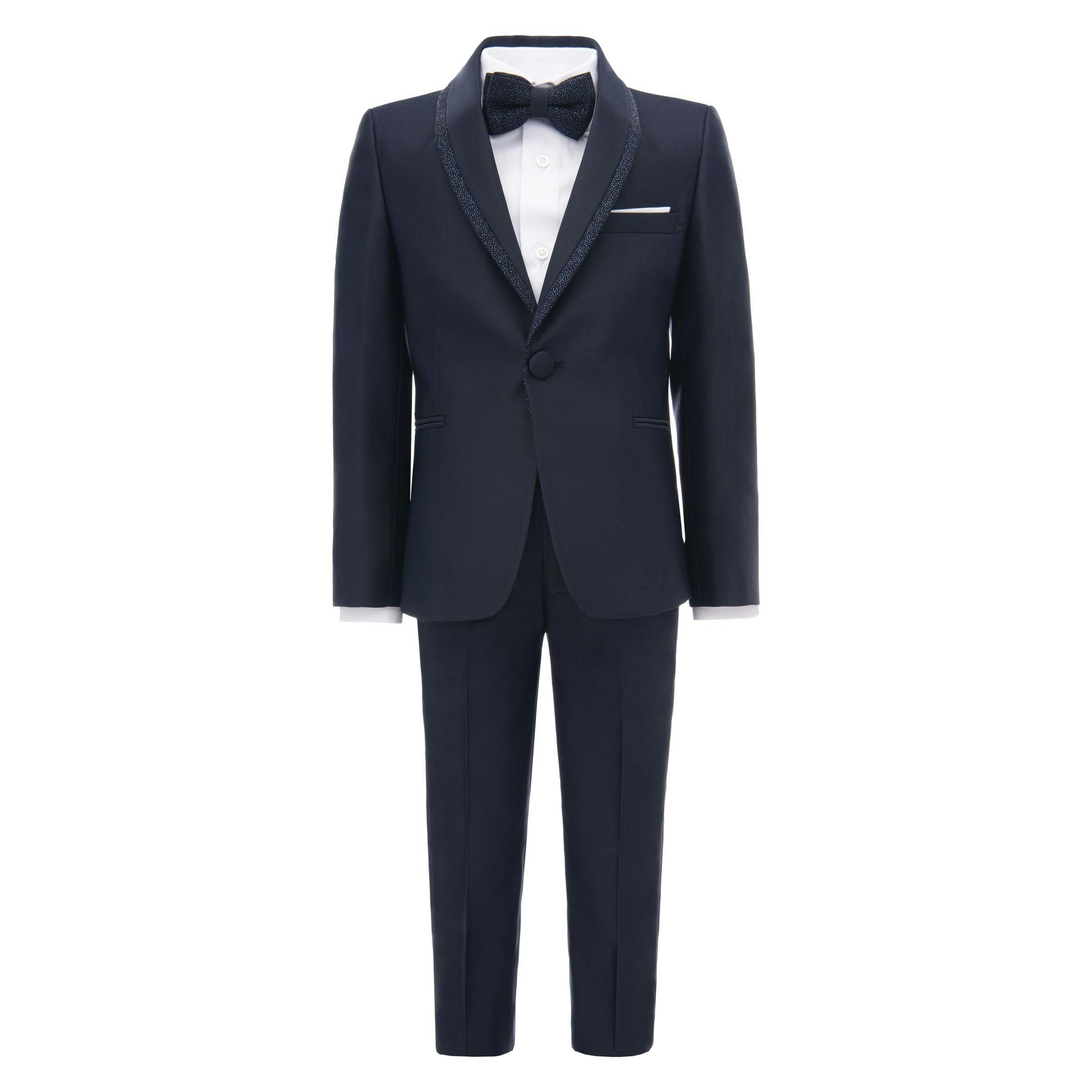 Navy Glitter Trim Suit