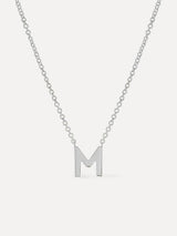 Silver Initial Necklace - Letter Necklace