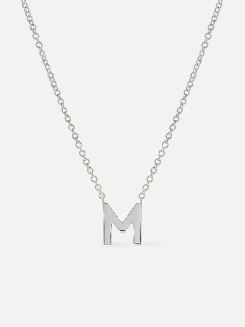 Silver Initial Necklace - Letter Necklace