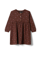 Floral Printed Snap Front Long Sleeve Dress