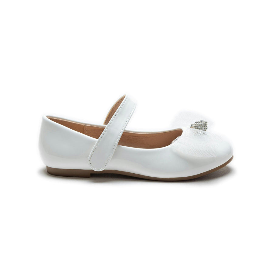 White Lucille Bow Flats