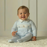 Pima Blue Pram Embroidered Footie