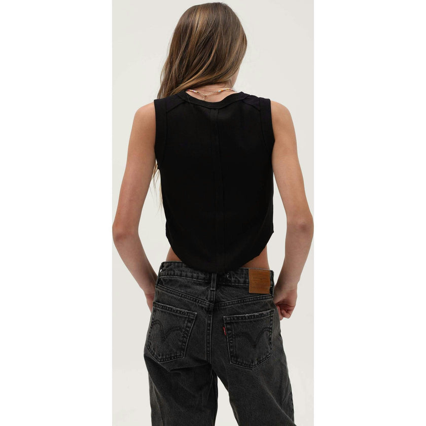 Tenly Rayon Rib Exposed Seam Tank Top