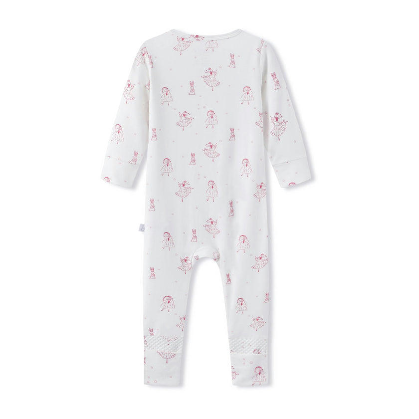 Bamboo Magnetic Footie Pajama - Princesse Rose