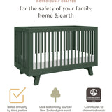 Hudson 3-In-1 Convertible Crib With Toddler Bed Conversion Kit In