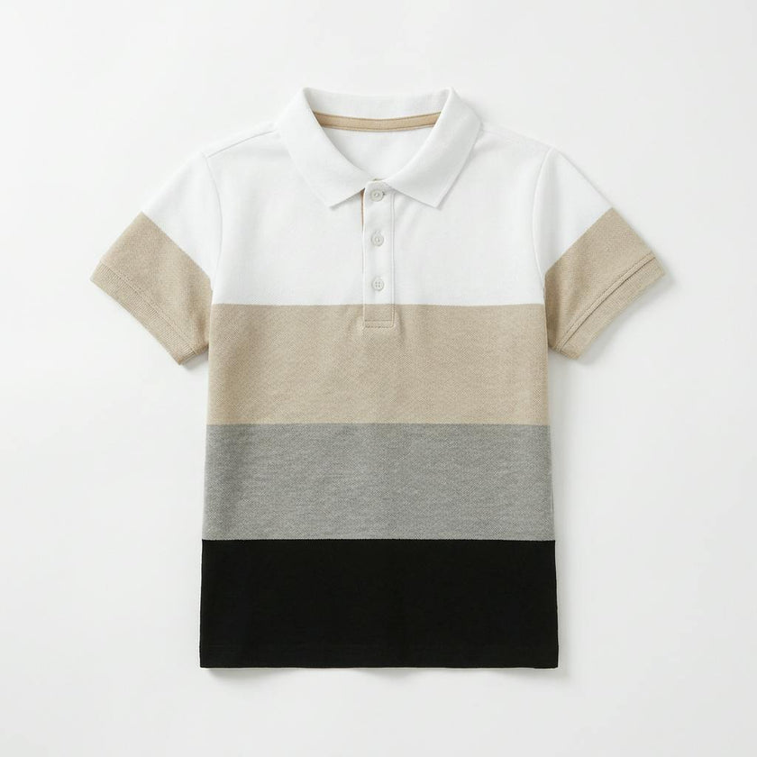 Boys Colorblock Stripe Polo