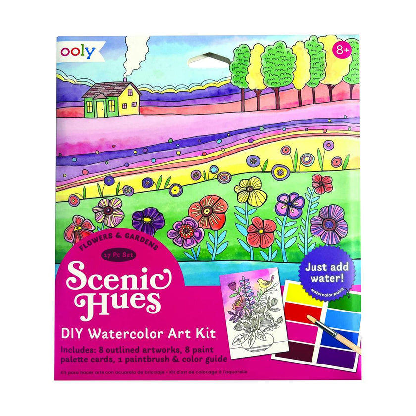 Scenic Hues DIY Watercolor Art Kit - Flowers and Gardens