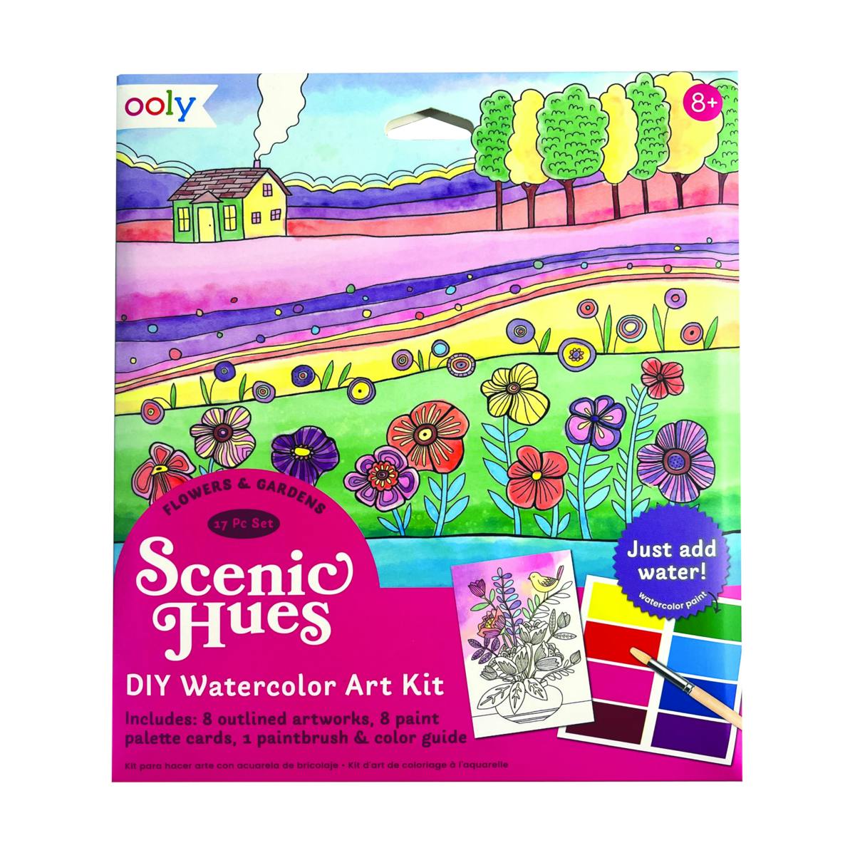Scenic Hues DIY Watercolor Art Kit - Flowers and Gardens