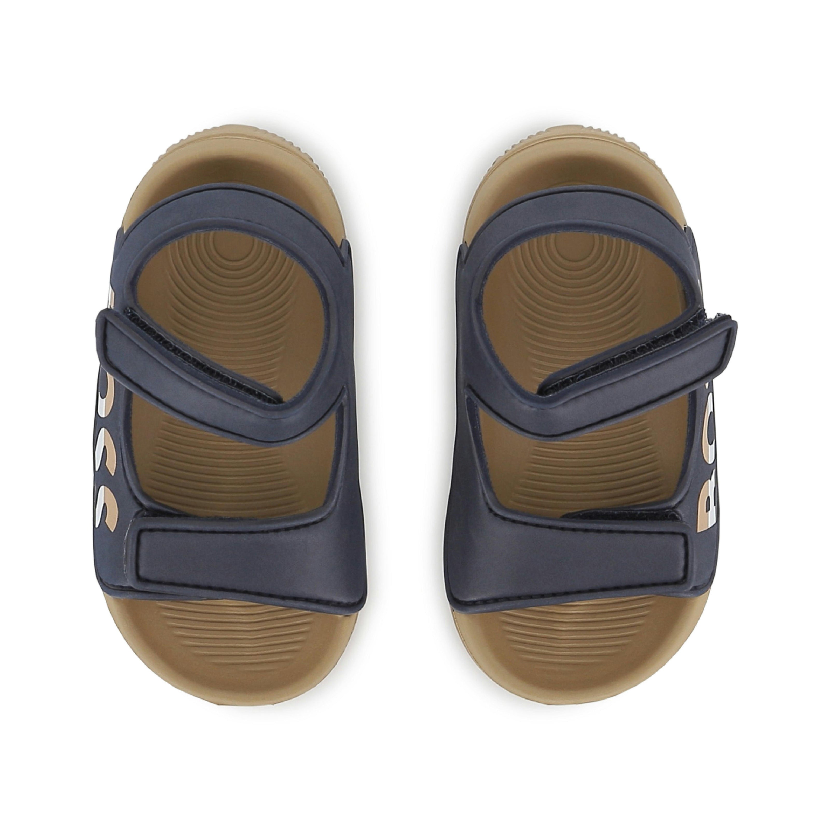 Navy BOSS Velcro Sandals