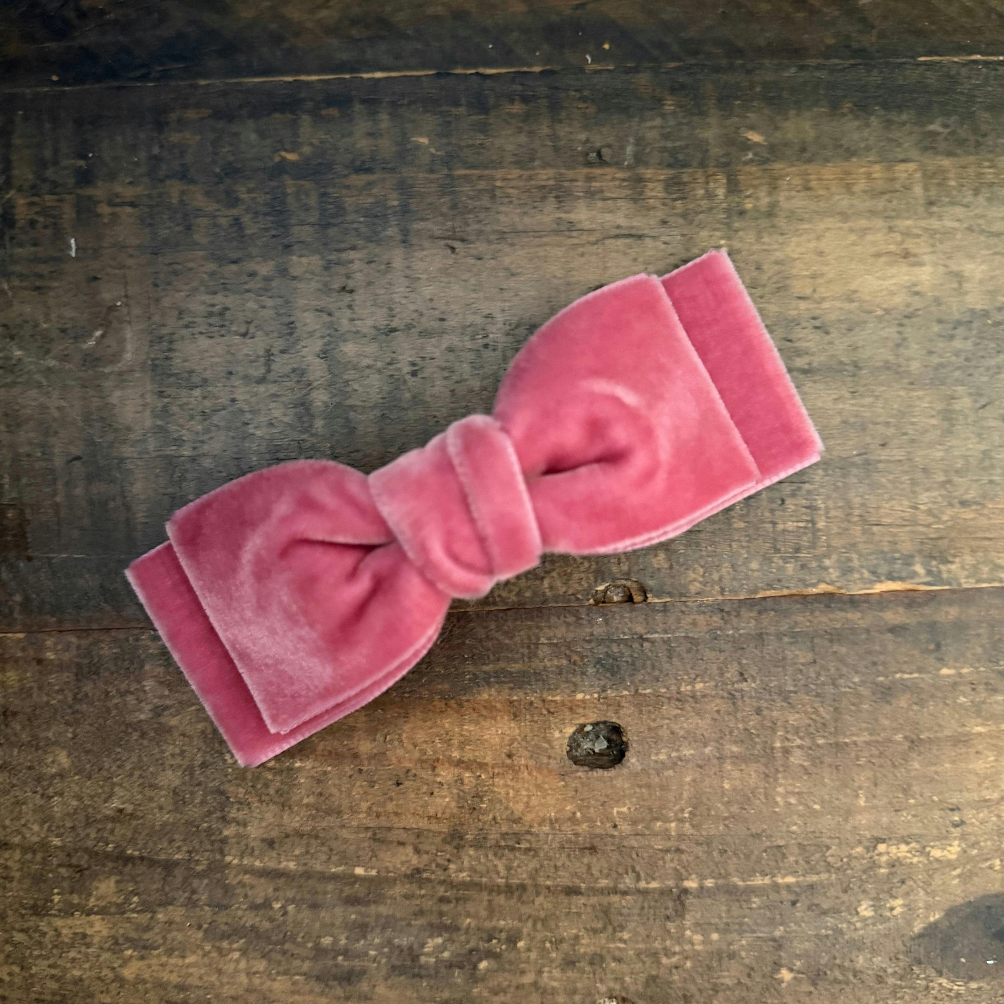 Double Velvet Bows, Rose/Chocolate Bundle Set