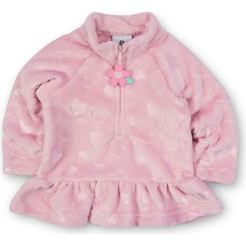 Heart Fleece Top With Flowers