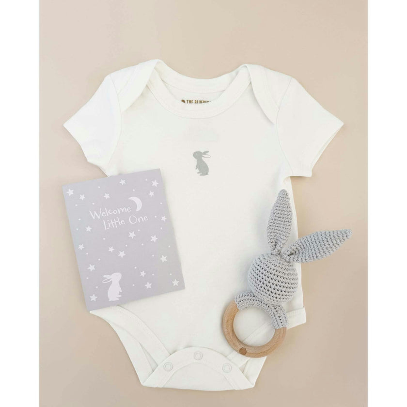 Onesie Teether and Card Gift Set - Grey Bunny